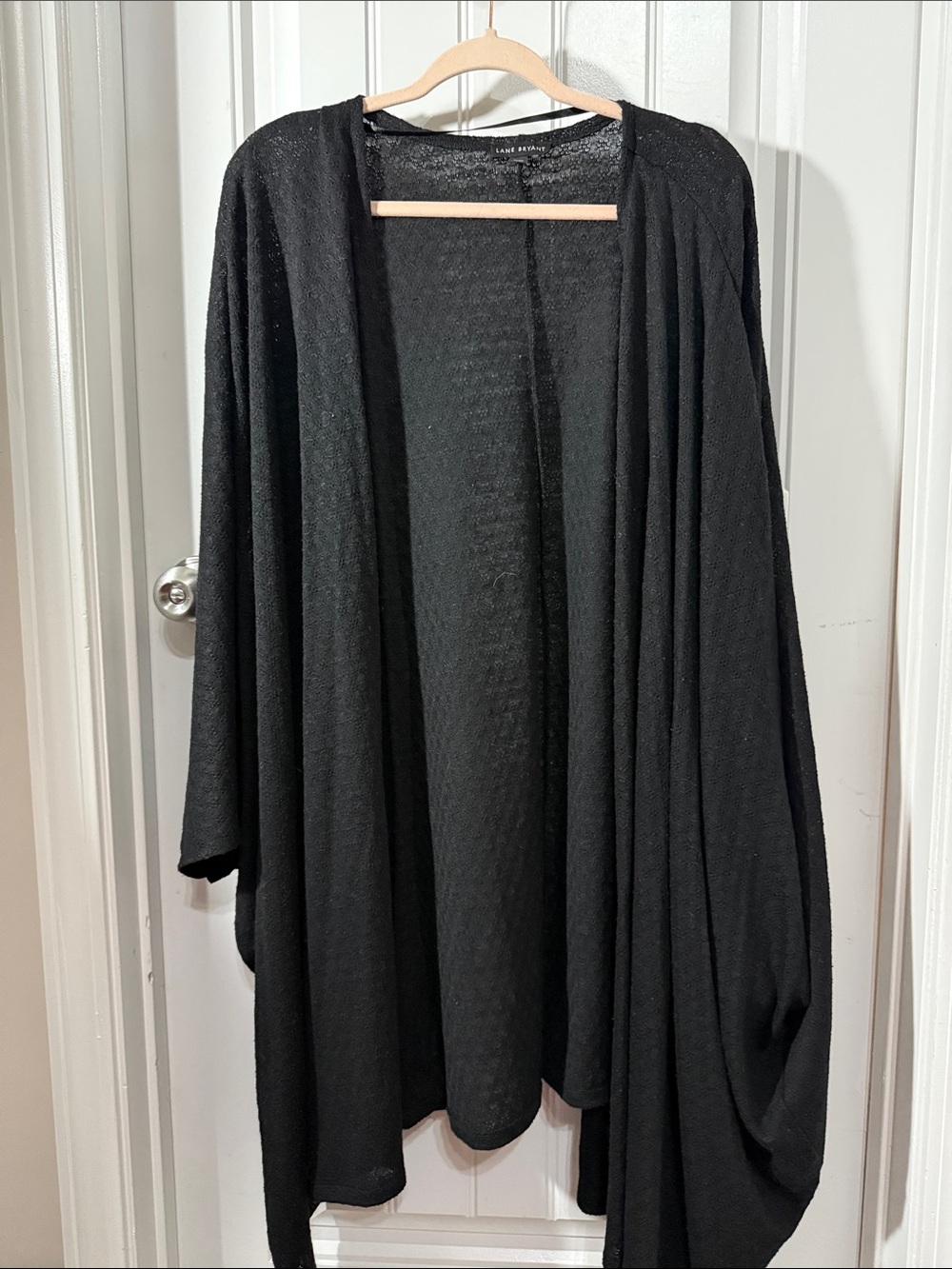 Lane Bryant Black Draped Open-Front Cardigan